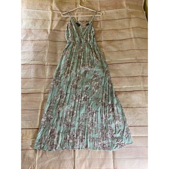 Angie Women's Soft green Floral Summer Bohemian Maxi Dress - Small - Picture 2 of 11